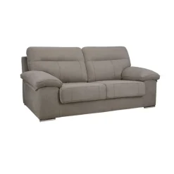 Sofá Duero 3 plazas tapizado tela Magnol cemento 103x195x90 cm