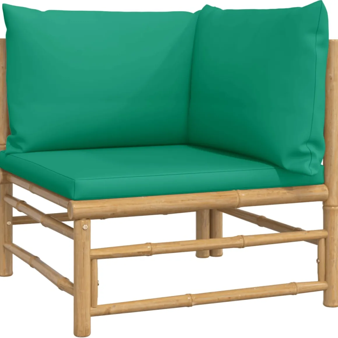 Sofá esquinero de jardín estructura de bambú 65x69x69 cm