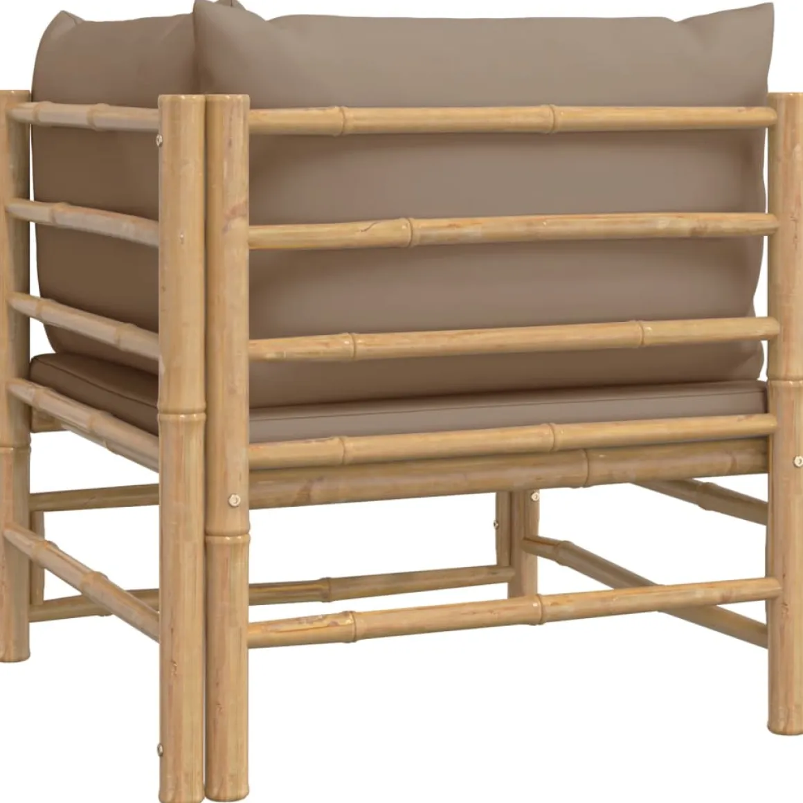 Sofá esquinero de jardín estructura de bambú 65x69x69 cm