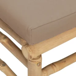 Sofá esquinero de jardín estructura de bambú 65x69x69 cm