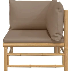 Sofá esquinero de jardín estructura de bambú 65x69x69 cm