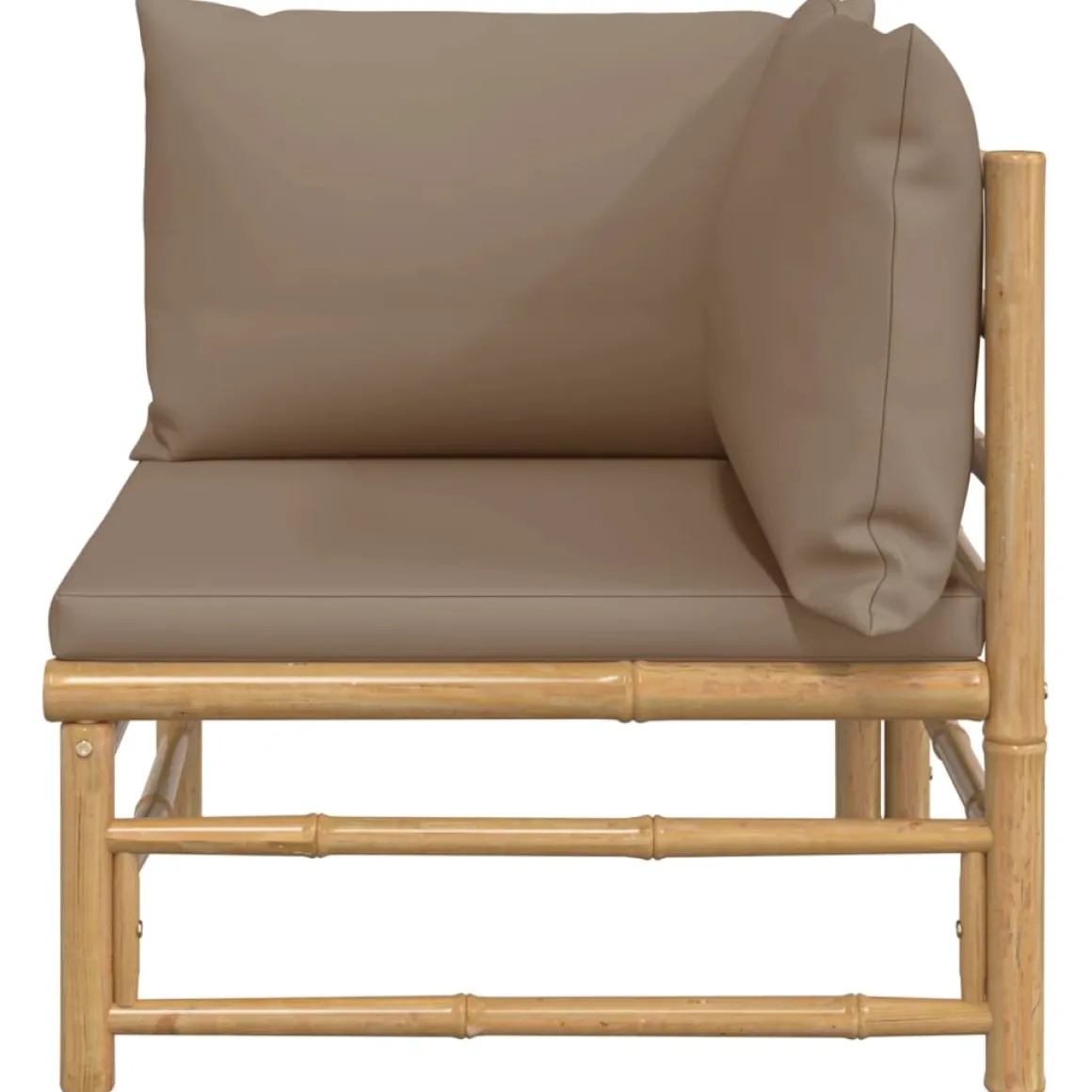 Sofá esquinero de jardín estructura de bambú 65x69x69 cm