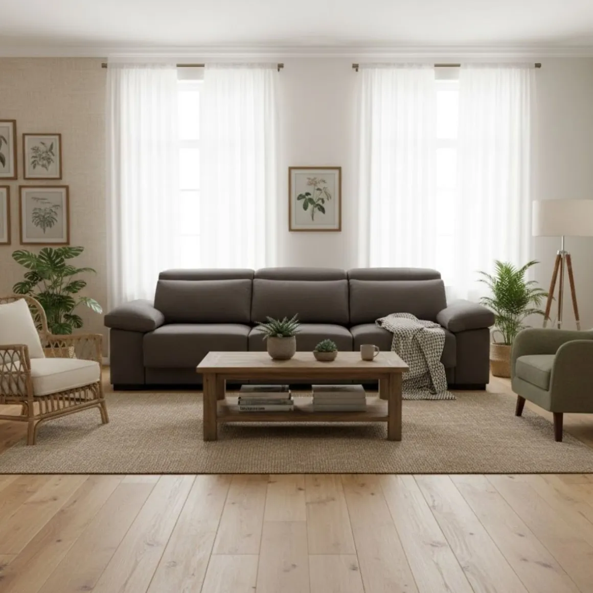 Sofá Gran Hermes Premium deslizante y reclinable 107x285x103 cm