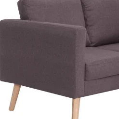 Sofá Heidi 3 plazas con patas elevadas gris taupé 73x168x70 cm