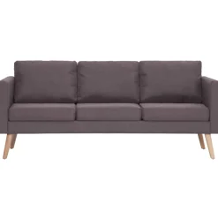 Sofá Heidi 3 plazas con patas elevadas gris taupé 73x168x70 cm