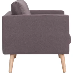 Sofá Heidi 3 plazas con patas elevadas gris taupé 73x168x70 cm