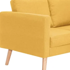 Sofá Heidi 2 plazas con patas elevadas amarillo 73x116x70 cm