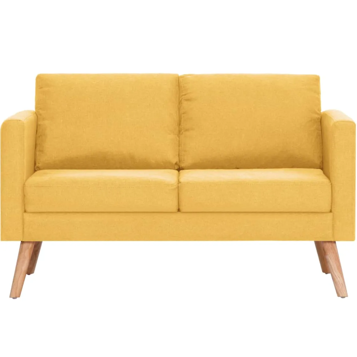 Sofá Heidi 2 plazas con patas elevadas amarillo 73x116x70 cm