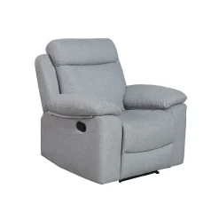 Sofá relax Olimpo 1 plaza reclinable con reposapiés gris 102x106x66-96 cm