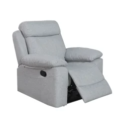 Sofá relax Olimpo 1 plaza reclinable con reposapiés gris 102x106x66-96 cm