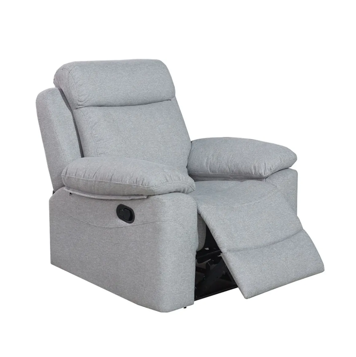Sofá relax Olimpo 1 plaza reclinable con reposapiés gris 102x106x66-96 cm