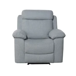 Sofá relax Olimpo 1 plaza reclinable con reposapiés gris 102x106x66-96 cm