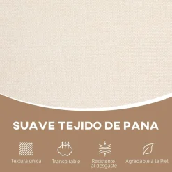 Sofá Rueca Homcom 2 plazas beige 88x123x75 cm