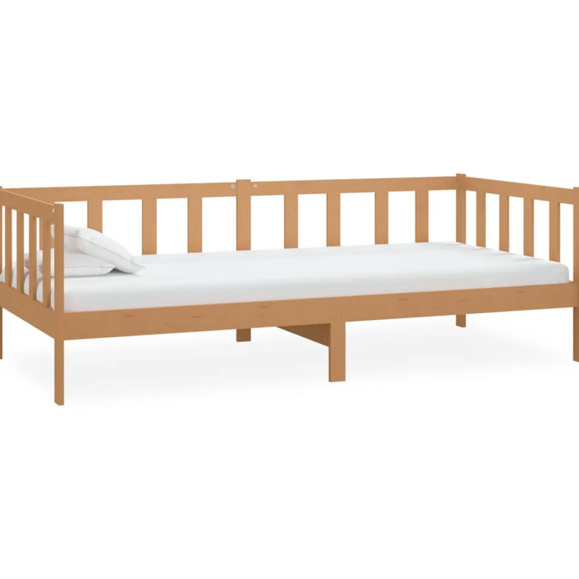 Sofá-cama de madera rústico 66x203x98 cm