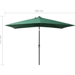 Sombrilla Boar con 18 luces LED inclinación regulable 247x200x300 cm