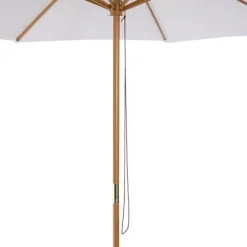 Sombrilla con estructura de madera blanco crema Ø300x250 cm