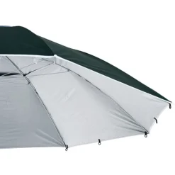 Sombrilla con paneles laterales Outsunny protección UV verde oscuro Ø210x222 cm