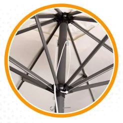 Sombrilla cuadrada Aktive Garden con poleas protección UV50 crema 300x300 cm