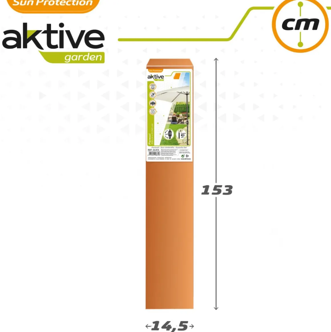 Sombrilla de jardín Aktive con manivela + ventilación beige Ø300 cm