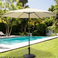 Sombrilla de jardín Aktive con manivela + ventilación beige Ø300 cm