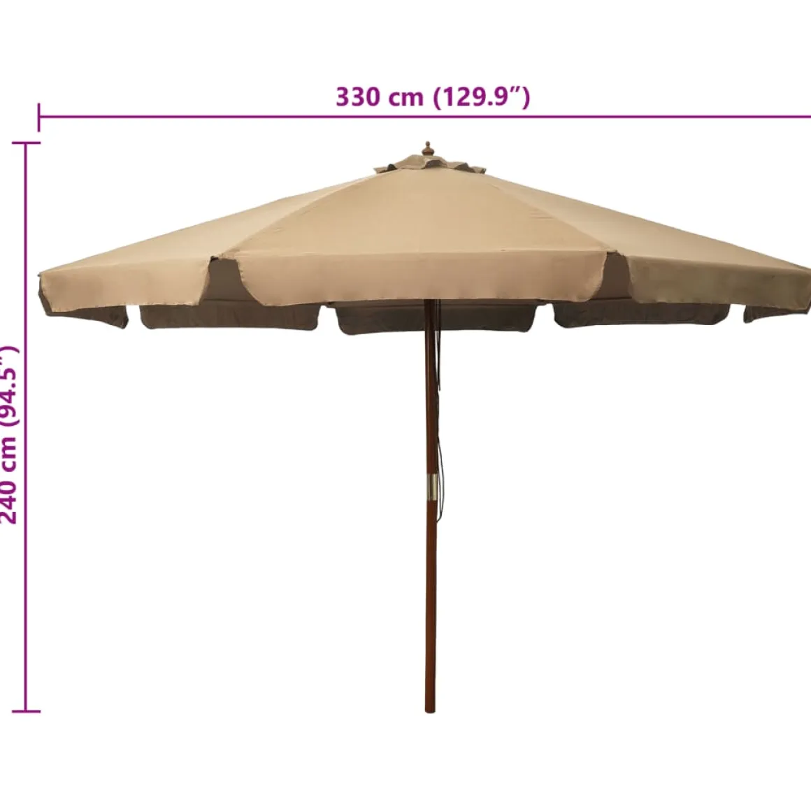 Sombrilla de jardín Doubert ventilación + doble polea Ø48 mm