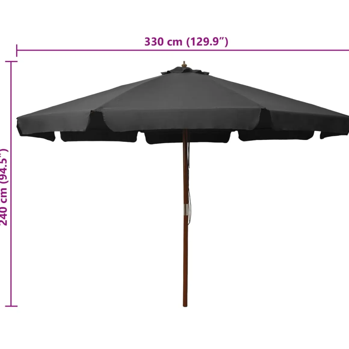 Sombrilla de jardín Doubert ventilación + doble polea Ø48 mm