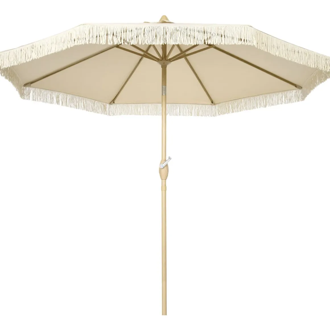 Sombrilla de jardín Estrella Outsunny con manivela y ángulo ajustable crema Ø265x244 cm
