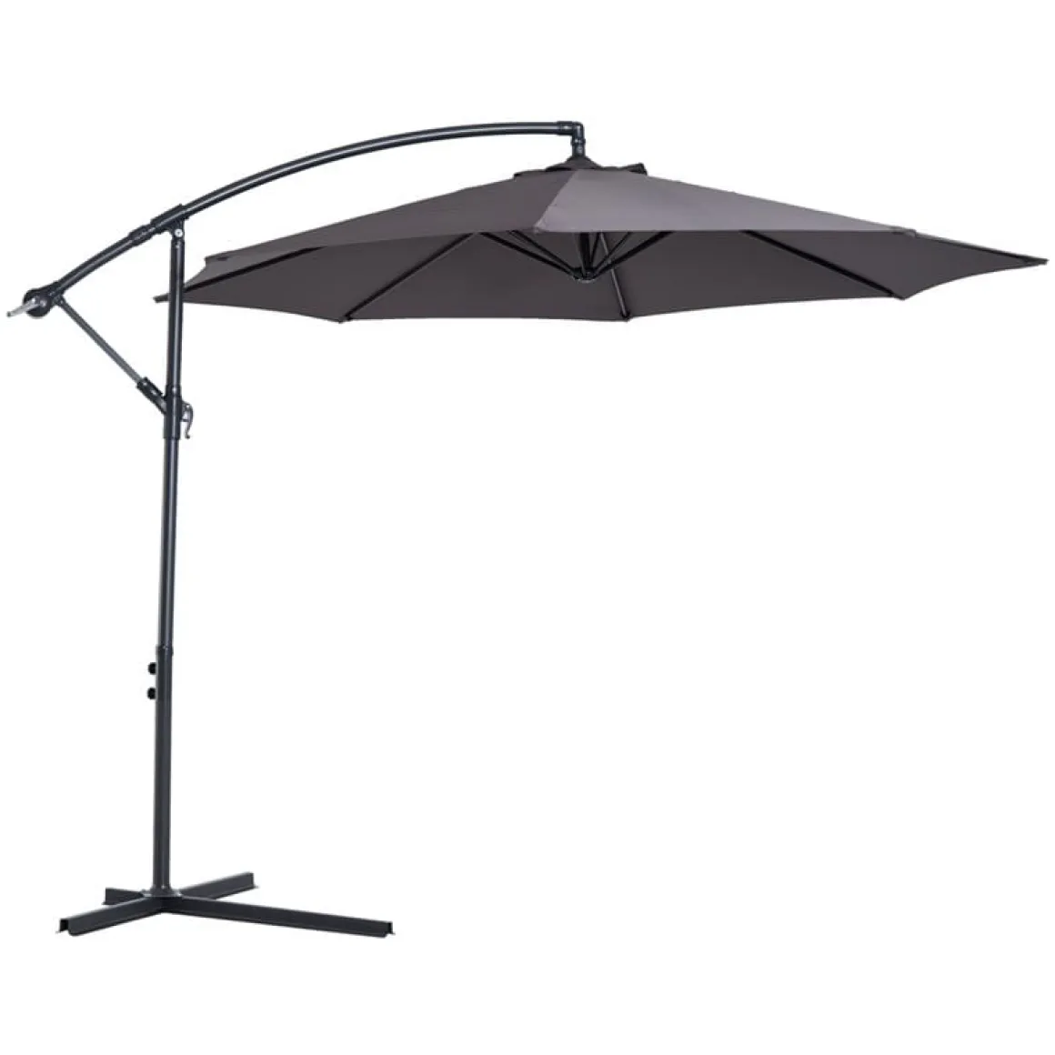 Sombrilla de jardín excéntrica Outsunny gris Ø295x245 cm