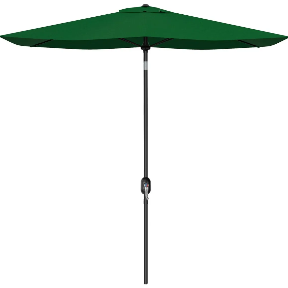 Sombrilla de jardín Gari Outsunny reclinable 6 varillas + manivela verde 248x205x290 cm
