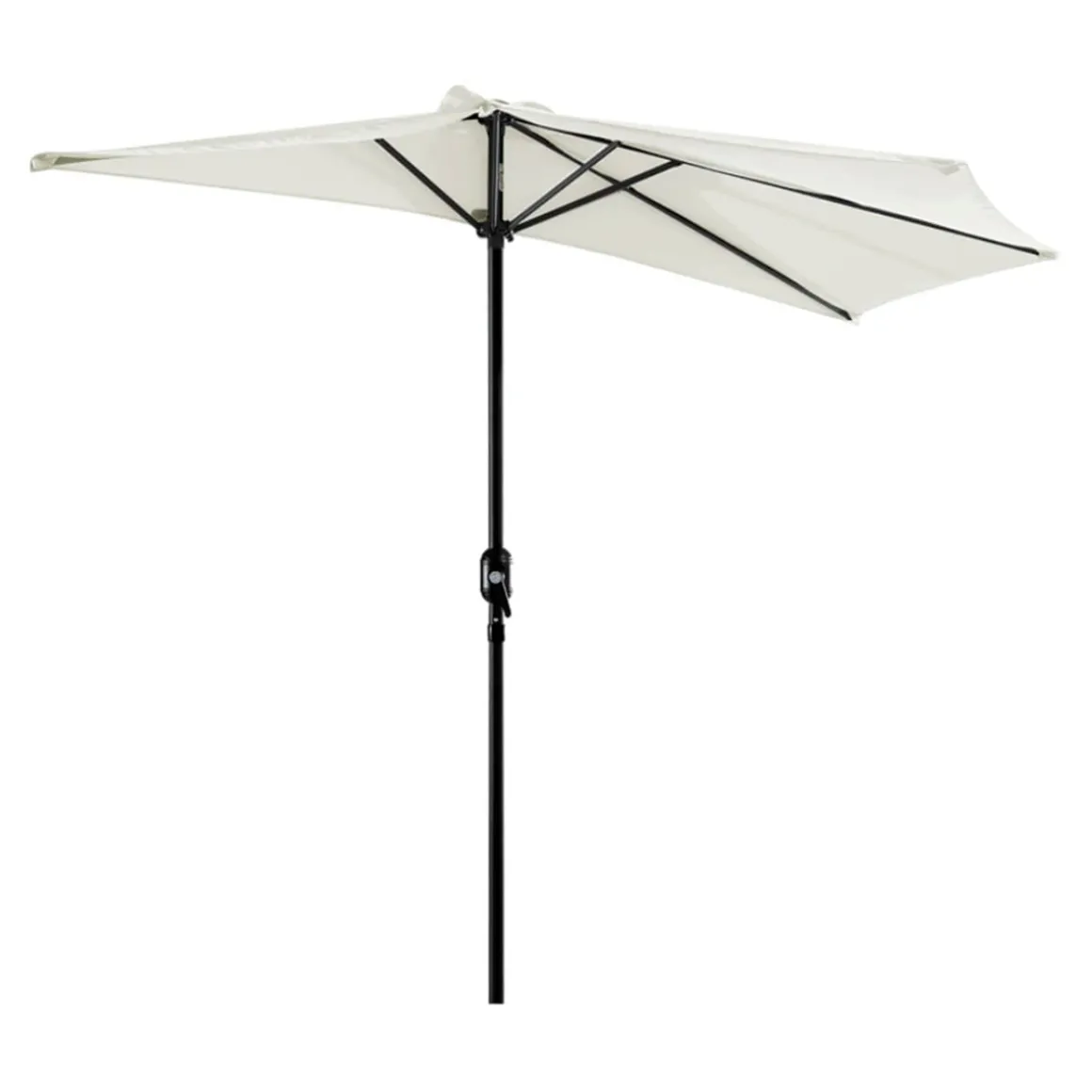 Sombrilla de jardín Outsunny con manivela semicircular crema 236x269x138 cm