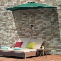 Sombrilla de jardín Outsunny con manivela 236x269x138 cm