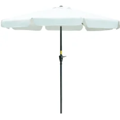 Sombrilla de jardín Outsunny inclinable con ventilación y manivela beige Ø266x248,5 cm