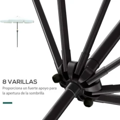 Sombrilla de jardín Outsunny inclinable con ventilación y manivela beige Ø266x248,5 cm