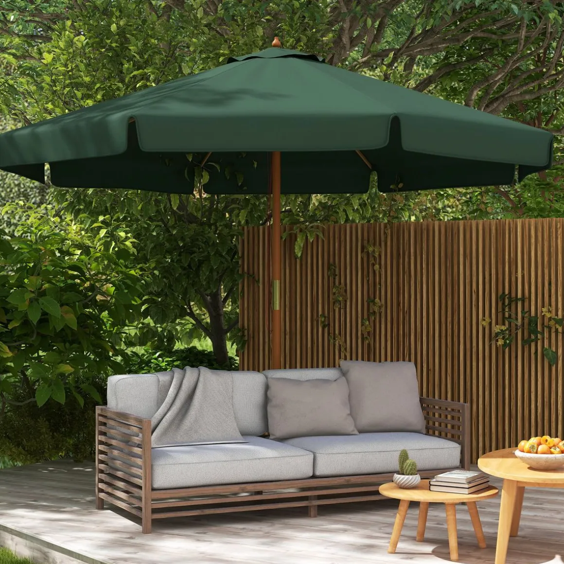 Sombrilla de jardín Outsunny techo ventilable Ø3,25x2,5 m