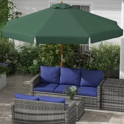 Sombrilla de jardín Outsunny techo ventilable Ø3,25x2,5 m