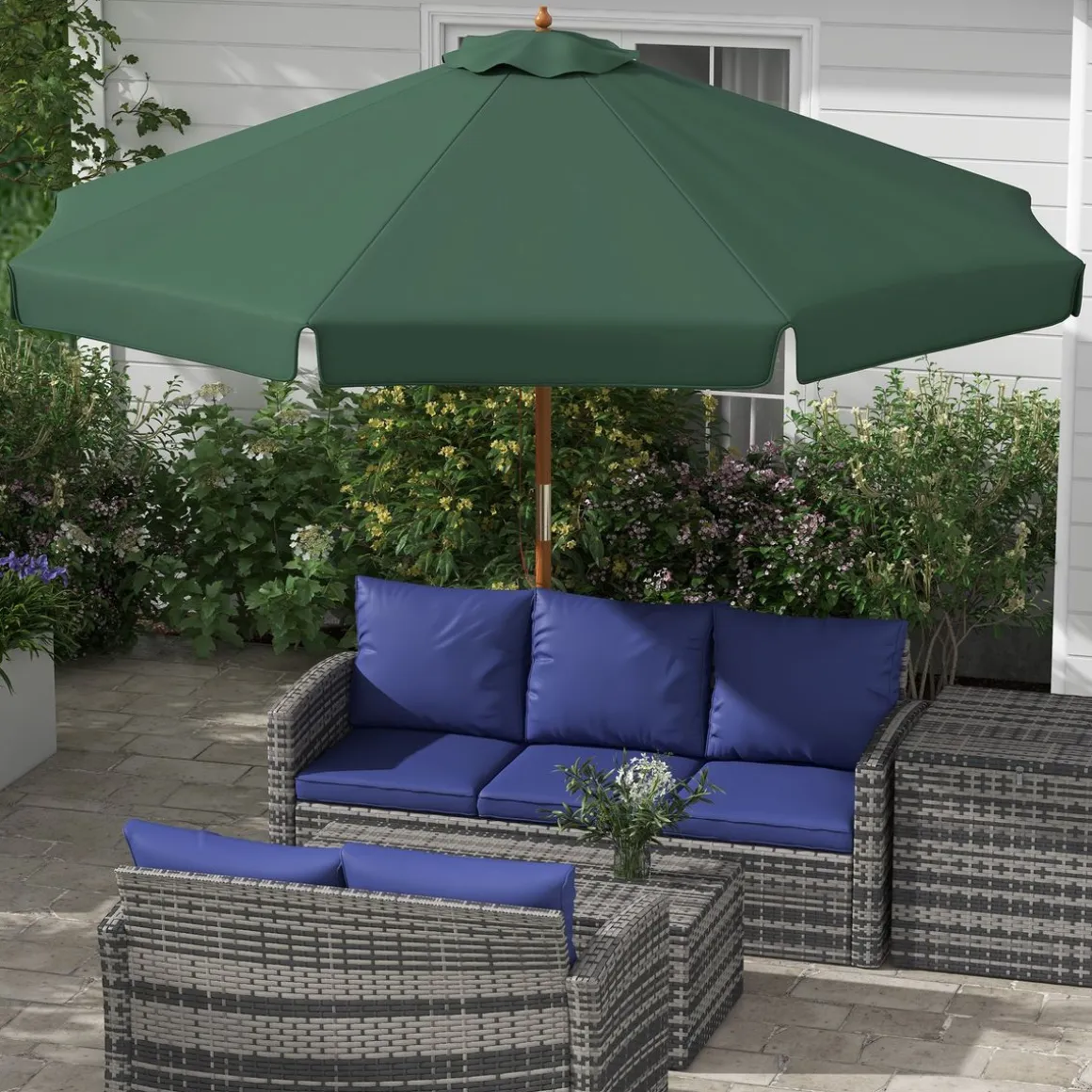 Sombrilla de jardín Outsunny techo ventilable Ø3,25x2,5 m