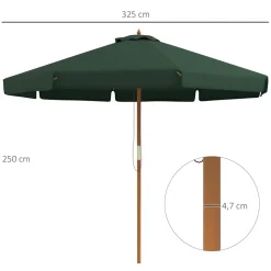 Sombrilla de jardín Outsunny techo ventilable Ø3,25x2,5 m