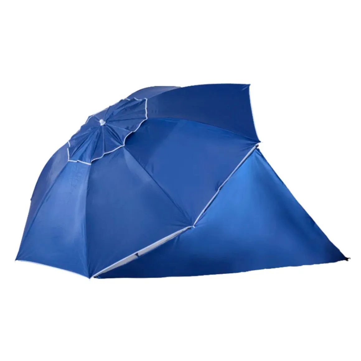 Sombrilla de playa Outsunny con paneles laterales azul Ø210x222 cm