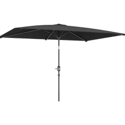 Sombrilla de terraza Annia Outsunny con manivela ángulo ajustable gris oscuro 255x198x294 cm