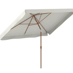 Sombrilla de terraza Loto Outsunny con manivela y ángulo ajustable 245x300x200 cm