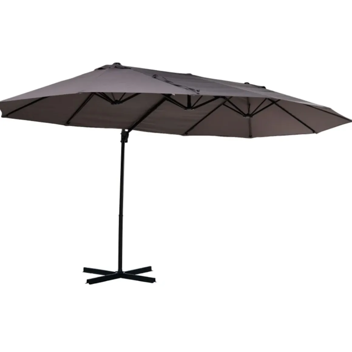 Sombrilla doble Outsunny inclinable con manivela negro/gris 250x440x270 cm