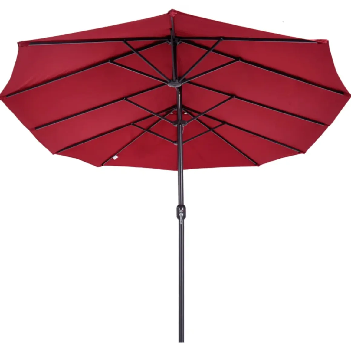 Sombrilla doble Outsunny con manivela y protección solar UV 240x460x270 cm