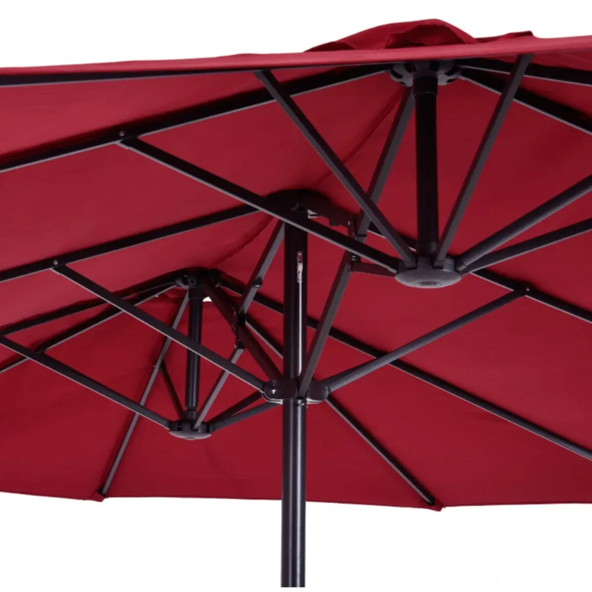 Sombrilla doble Outsunny con manivela y protección solar UV 240x460x270 cm