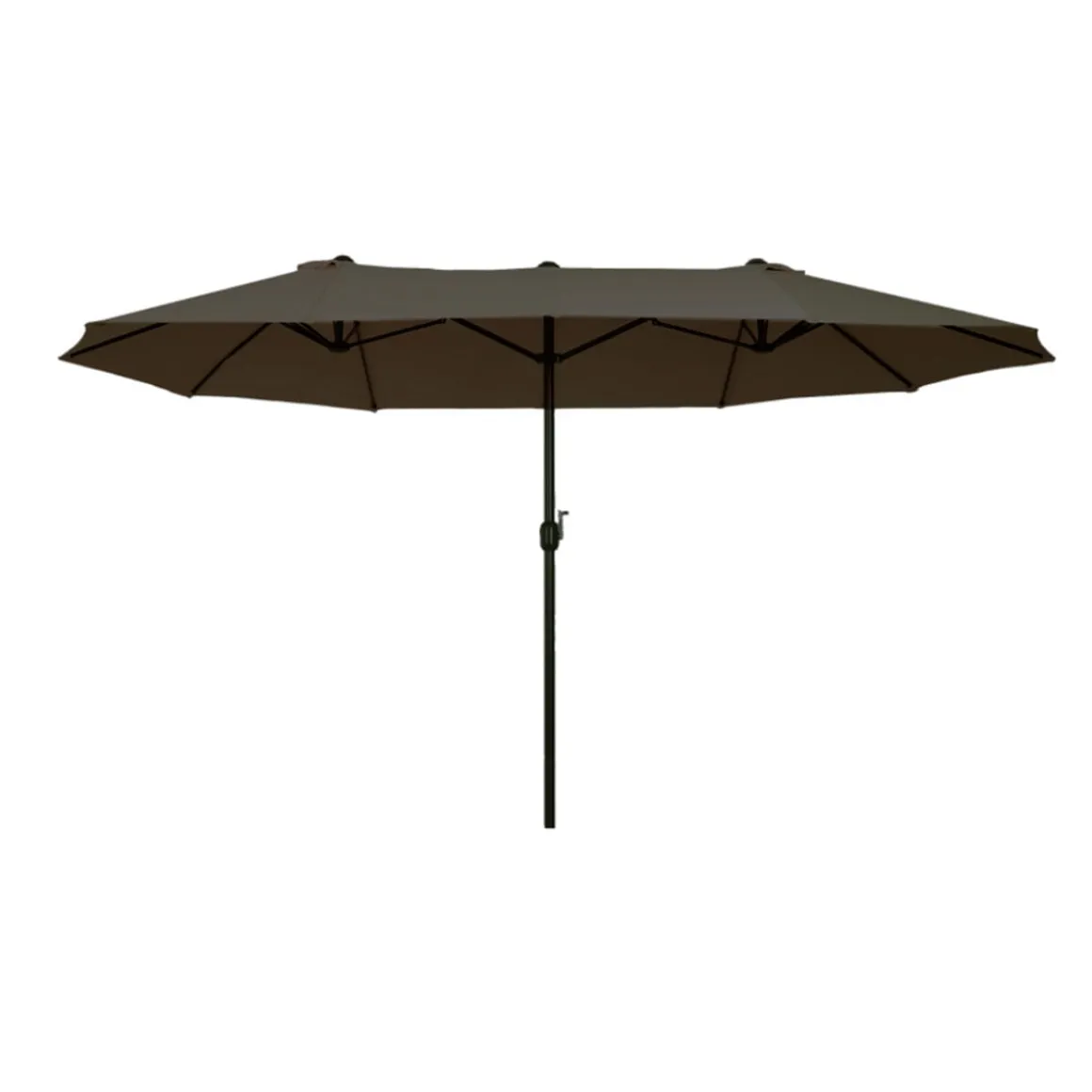 Sombrilla doble Outsunny con manivela y protección solar UV gris 238x455x265 cm
