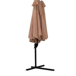 Sombrilla doble parasol Outsunny con manivela beige/negro 250x270x460 cm