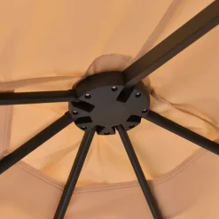 Sombrilla doble parasol Outsunny con manivela beige/negro 250x270x460 cm