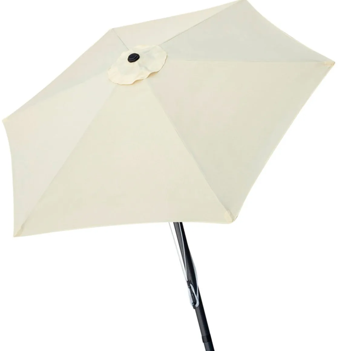 Sombrilla hexagonal Aktive Garden con poleas y protección UV50 crema Ø300 cm