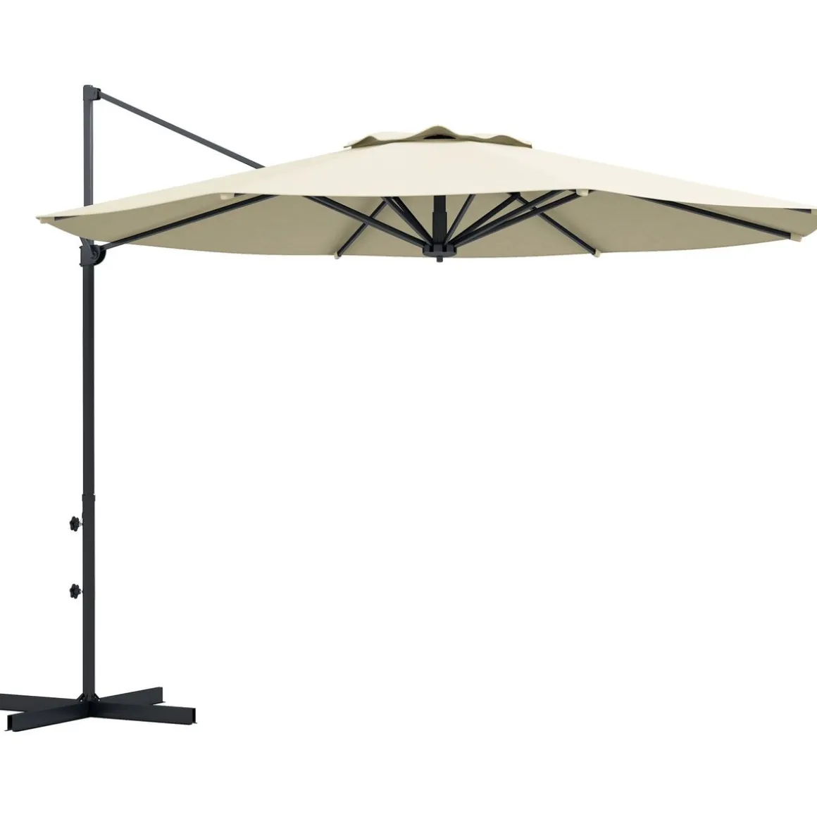 Sombrilla Jaguar Outsunny diseño excéntrico crema Ø296x242 cm