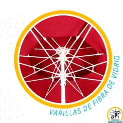 Sombrilla octogonal Aktive Beach doble techo protección UV35 rojo Ø280 cm