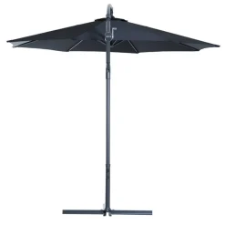 Sombrilla Outsunny poste excéntrico con manivela negro 3x2,5 m